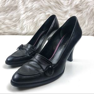 Antonio Melani Black Closed Toe Button Detain Heel